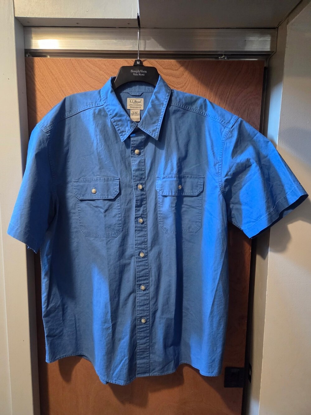NWT L.L. Bean Men's Sunwashed Canvas Shirt, Traditional Fit Short-Sleeve Size XL